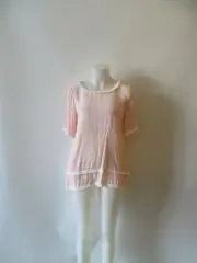 WOMENS B-SHARP PINK CRINKLED FRINGED BLOUSE TOP SZ M*