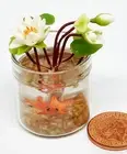 Dolls House Goldfish In Glass Tank With White Lotus Tumdee 1:12 Scale Aquarium A