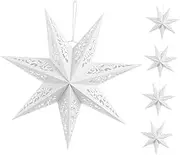 Ciieeo Paper Star Lantern Light 5pcs Natural Paper Star Decorations Lampshades for Wedding Event