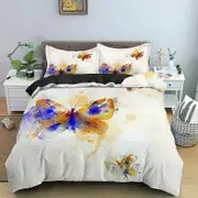 v332 Bed Sheets Butterfly Bedding Set Daisy Pattern Duvet Cover Bedroom Comforter Covers Single Twin King Size Quilt Cover Home Textile 3-Piece Beddin