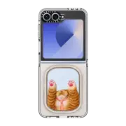 Galaxy Z Flip6 Clear Case Subway on weekday mornings