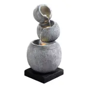 NNEDSZ Solar Fountain Water Feature Bird Bath Garden LED Light 80CM Grey