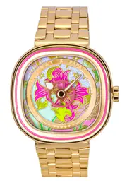 Sevenfriday C-Series Papa Don't Preach NFC Chip Embedded Gold Tone Stainless Steel Multicolor Flower Dial Quartz SF-C2-01 Ladies Watch