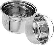 ELAYARD 1 Set Stainless Steel Rice Cooker Inner Pot with Steamer Basket Separator Versatile Cooking for Healthy Meals for Rice Soups and Steaming Easy to Clean Design