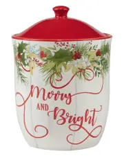 Certified International Winter Greens Biscuit Jar
