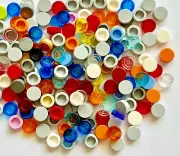 50x LEGO Tiles Round 1 x 1 Flat Smooth Pieces - Assorted Colors