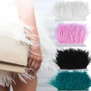 Ostrich Feathers Trim 197 inch White Ostrich Feathers Sewing Fringe Fluff♜