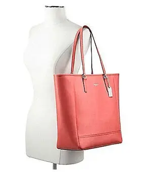 Coco小舖 COACH 23821 Saffiano North/South City Tote 黑色