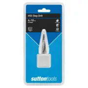 Sutton Tools 9-STEP HSS SPIRAL FLUTE STEP DRILL BIT 4-12mm Flat Shank*Aust Brand