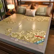 Bamboo Mat Active Printing Green Bamboo Folding Bed Mat For Summer Cool Bloom