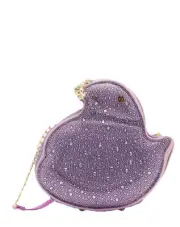 Betsey Johnson Kitsch Peeps Purple Chick Rhinestone Easter Crossbody Bag NWT
