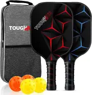 Pickleball Paddles 2 Set Lightweight Pickle Ball Rackets 4 Balls Carry Bag Grip