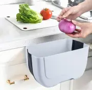 Hanging Folding Mini Trash Can for Kitchen Cabinet Door, Small Black