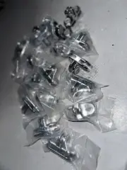 18 Pcs Chrome 3 Way Glass Cube Connector Clip 3/16" Tempered Glass Shelf Clips