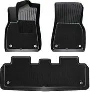 6PCS Floor Mats Compatible with Tesla Model Y Highlad3 Double Layer 3D TPE Menis Carpet Velvet Washable Two Layers Car Floor Pads(RGB)