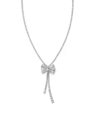 Bloomingdale's Fine Collection Diamond Bow Lariat Tennis Necklace in 14K White Gold, 10.00 ct. t. w.