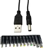 easyday USB Power Cable, Universal USB to DC 5.5 2.1mm Barrel Jack Charging Cable Power Cord with 12 Interchangeable Plugs Connectors Adapter for Router,Mini Fan,Speaker and More Electronics Devices