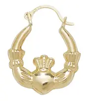 9k Gold Girls Claddagh Hoop Earrings - 19mm*16mm 197927U
