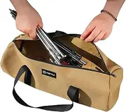ZALHIN Tent Peg Bag - Double Layer Canvas Camping Tent Stakes Storage Bag,Stake Organizer Elastic Suitable for High Winds and All Kinds of Ground