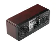 Wooden Clock Bluetooth Speaker, 6W Portable Speaker Built-in Mic, Perfect Portable Wireless Speaker for Phones, Tablets, Computer, Radio - Red wood