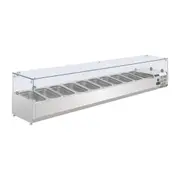 Polar G-Series Countertop Prep Fridge 10x 1/4GN with Glass Sneeze guard