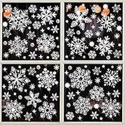 Glitter Snowflake Window Clings, 147PCS Silver Sparkling Christmas Window Clings Winter Wonderland Decorations for Home Christmas Party (Glitter Snowflake)
