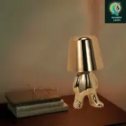 Golden Thinker Statue-Themed LED Desk Lamp with 3 Adjustable Light Intensities