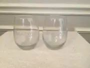 Two Stemless Wine Glasses with "Total Wine and more" Etched