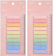 2Pack 400pcs(10 Colors&200pcs/Pack) Sticky Tabs,Index Tabs Flags with Ruler Writable Sticky Note Marker Book Tabs for Reading Notes, Sticky Note Tabs