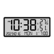 LCD Digital Alarm Clock with Temperature Sensor Desktop & Wall Mountable4632
