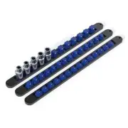 3PCS 360° Socket Organizer Twist Lock,3/8 1/4 1/2 Socket Storage Rails, BLUE-3