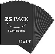 Mat Board Center Pack of 25 11x14 3/16 BLACK Foam Core Backing Boards
