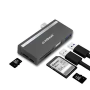 Mbeat Essential UCH 27 Hub Adapter USB-C to USB-A 3.0 SD/TF Card Reader f/Laptop