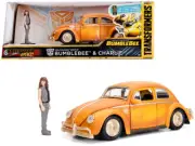 VW BEETLE WEATHERED YELLOW W/CHARLIE FIGURE "BUMBLEBEE" MOVIE 1/24 BY JADA 30114
