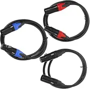 HAMPPLIES 3pcs Balanced Microphone Cables Male to Female Noise Reducing Mic Cords for Live Performance Compatible with Mixing Boards Speaker Systems