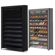 10 Tier Shoe Rack Portable Storage Cabinet Organiser Wardrobe Fabric Cover AU