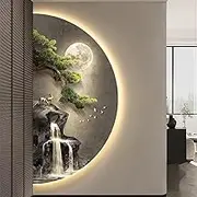 Plug-in Power Supply Wall Decor, Creative Landscape Wall Sculptures with LED, 3D Art Wall Decor, Wall Art Decor for Living Room Entrance Corridor (60 * 120CM/23.6 * 47.2IN)