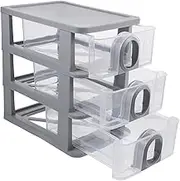 TOGEVAL 3-layer Plastic Desktop Makeup Organizer Storage Box Drawer Type Sundry Organiser