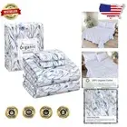 Breathable Percale Bed Sheets Set with Cooling Features - King Size Daisy Bud