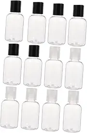 DONFAMDS 12pcs Refillable Cosmetic Dispensers with Leak Design for Travel Lightweight Lotion Bottles for Makeup and Caps Included