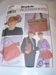 WOMENS CRAFTS UNCUT SIMPLICITY 5242 Sewing Pattern HAT PURSE TOTE BAG CAP