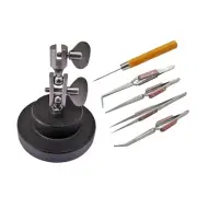 3rd Hand Base with 4 Pc Tweezers Soldering Cross Locking & 1 Soldering Pick