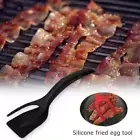2 in 1 Non Stick Grip Fried Egg Tong Toast Bread Pancake Spatula (Black)