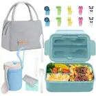 Silicone Seal Lunch Box Bento Container Leak-proof Bento Lunch Box with for Kids