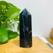 132g Natural Blue Tiger Eye Quartz Obelisk Crystal Tower Wand Point Healing