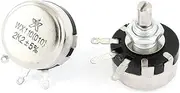 Aexit 2 (Potentiometer) Pcs Single Turn Linear Pot Rotary Taper Carbon Potentiometer 2W 2.2K Ohm (92ry709qf393) WTH110 010