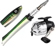 Telescopic Fishing Rod Spin Reel, Fish-Shaped Portable Fishing Rod, Fishing Rod with Spin Reel, Foldable Fishing Rod Pen, Comfortable Handle Fishing Rod, Ice Fly Fishing Rod,