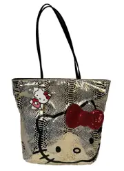HELLO KITTY Gold Snakeskin & Sequins Tote Bag by Just FAB NY 13" x 15"