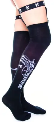 [Too Fast] Bone Gun Garter Socks
