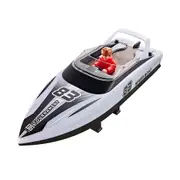 Remote Control Boat with LED Lights, 40 Mins Play Time, Waterproof Remote Control Boat for Pools Lakes, Summer Water Toys for Kids (White)
